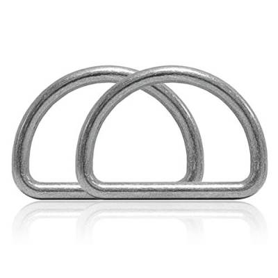 Ganzoo D - Ring aus Stahl, 2er Set, Materialstärke 4mm, DIY Hunde-Halsband, nichtrostend, Ideal mit Paracord 550, Farbe Silber von Ganzoo