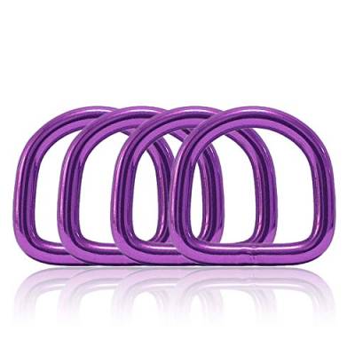 Ganzoo D - Ring aus Stahl, 4er Set, Innenmaß 21mm, Materialstärke 4mm, DIY Hunde-Halsband, nichtrostend, geschweißt, Ideal mit Paracord 550, Farbe violett von Ganzoo