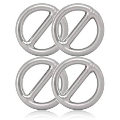 O - Ring 20mm mit Steg aus Stahl, 4er Set, DIY Hunde-Leine/Hunde-Halsband, nichtrostend, Steg-Ring ideal mit Paracord 550, geschweißt, Farbe: Silber matt von Ganzoo