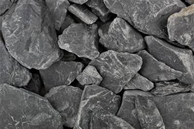Ziersplitt Black Slate Schiefer 30-90 mm 20 kg Sack Splitt Deko Garten Mauerstein von Gartenwelt Riegelsberger