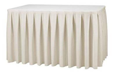 Gastro Uzal Skirting Excellent 520 x 73 cm Ecru/Creme Tischrock/Kellerfalte für die Tischgrößen 170 x 80 cm / Ø160 cm geeignet mit rückseitigem Klettband von Gastro Uzal