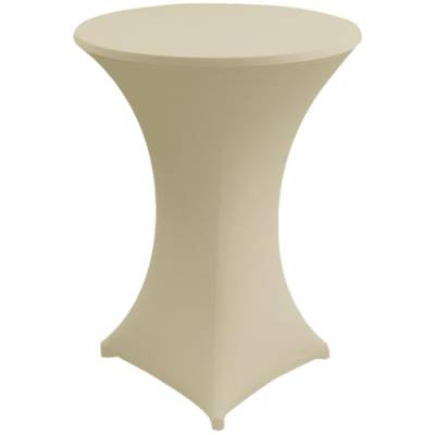 Gastro Uzal Stehtischhusse Stretch Set 2 teilig in Creme/Ecru 80-85 cm rund Tischhusse überwurf Bistrotischhussen von Gastro Uzal