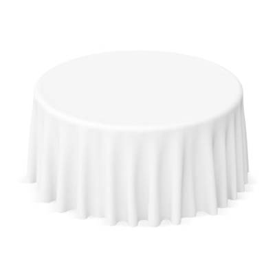 Runde Tischdecke 50% Polyester 50% Baumwolle (Weiß, 180 cm) von Gastro Uzal