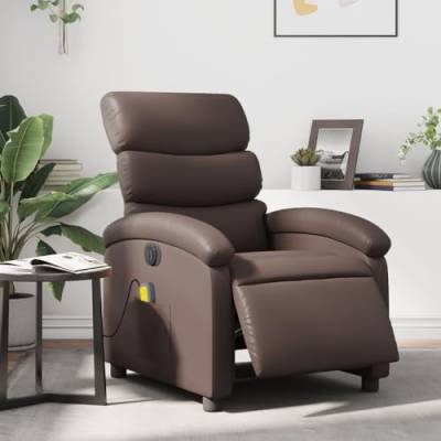 Gecheer Massagesessel Elektrisch, Verstellbar Fernsehsessel Relaxsessel Ruhesessel Liegesessel TV Sessel Massagefunktion Polstersessel Relaxliege Wohnzimmersessel Relaxsofa Braun Kunstleder von Gecheer