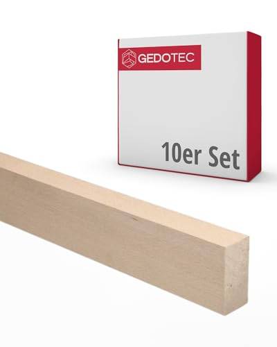 Gedotec Holzleisten zum basteln - Holzbretter zum bauen aus Buchen-Holz 100 cm | 10 Stück 10x20x950 mm | BASIC | vielseitiges Holz zum Basteln und Bauen von verschiedenen Objekten | Fensterbank Holz von Gedotec