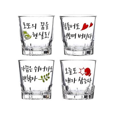 Koreanisches SOJU Glas Soju Schnapsglas Soju Alkohol Gläser Glaswaren Niedliches Symbol Charakter (type02) von Generic