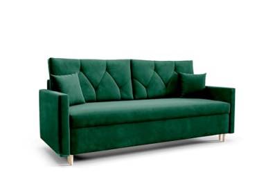 NAWSTOL Schlafsofa - Sofa mit Schlaffunktion, Schlafcouch mit Bettkasten, Couch, Sofagarnitur,Dreisitzer Sofabett, SCHNELLER Versand (Dunkelgrün) von Generic