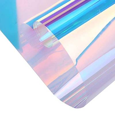 Window Film Rainbow Effect Iridescent Clear Film Holographic Vinyl Self Adhesive Solar Film for Home Glass Decoration 45x200cm Chill 1 von Nobranded
