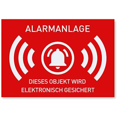 12 x Aufkleber Alarmgesichert (Klein - 7,4 x 5,2cm) - Schutz vor Einbruch in Auto und Wohnmobil - Aussenklebend - Alarm Sticker für mehr Sicherheit - Alarmanlage Aufkleber für außen - Geschlitzt von Gentle North