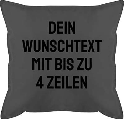 Kissen 50x50 - Aufdruck selbst gestalten - Wunschtext - 50 x 50 cm - Grau - Text personalisierter beschriften bezug personalisierte Geschenke personalisiertes eigener füllung von Geschenk mit Namen personalisiert by Shirtracer