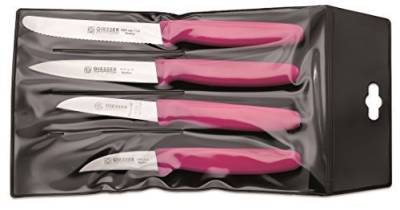 Giesser Gemüsemesser-Set in der Farbe Pink 4 teilig, Made in Germany von Giesser