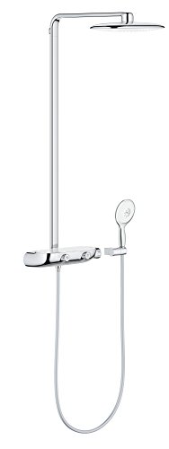 GROHE Rainshower System SmartControl Mono 360 - Duschsystem mit Thermostatbatterie (Wandmontage, intuitive Steuerung, inkl. Duschablage, Verbrühungschutz, Antikalk- System), moon white, 26361LS0 von Grohe