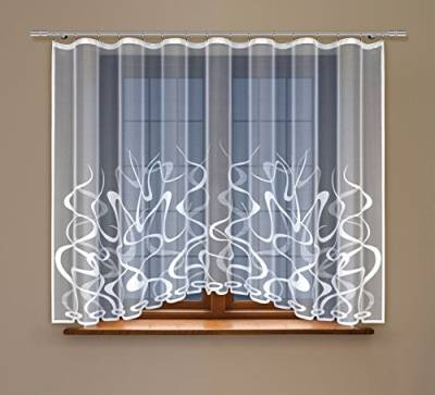 HAFT Gardine; Store; Vorhang transparent, elegant weiß, Kräuselband (180 x 300 cm) von HAFT