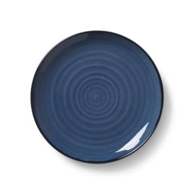 Kähler Design Colore Teller flach aus Keramik in Handarbeit hergestellt, in der Farbe: Berry blue, Durchmesser: 19 cm, 690631 von HAK Kähler