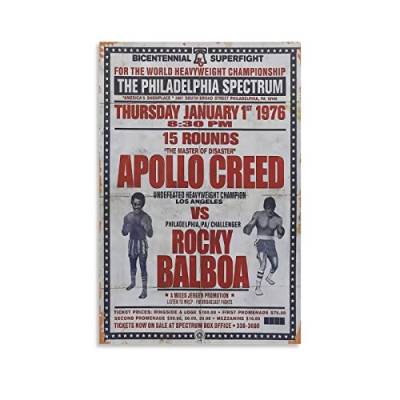 HAPPOW Rocky Balboa Vs Apollo, motivierendes Vintage-Poster, dekoratives Gemälde, Leinwand, Wandkunst, Dekoration für Zuhause, Schlafzimmer, Dekoration, Poster, 30 x 45 cm von HAPPOW
