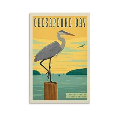 Vintage World Reiseposter Chesapeake Bay Poster, dekoratives Gemälde, Leinwand, Wandposter und Kunstdruck, modernes Familienschlafzimmer-Dekor, Poster, 30 x 45 cm von HAPPOW