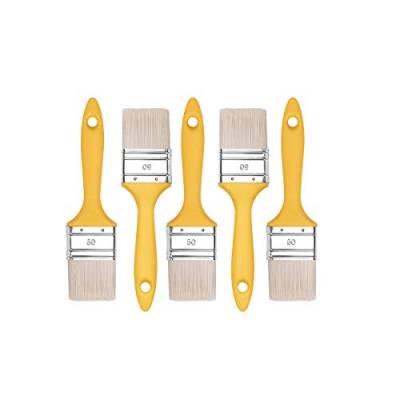 M7 Flachpinsel-Set 5-teilig, Breite 50mm-5 Stück, Malerpinsel Set mit Kunststoffgriff, Lackierpinsel 5PCS, Serie *37*, A0200-370550 von HARDY WORKING TOOLS