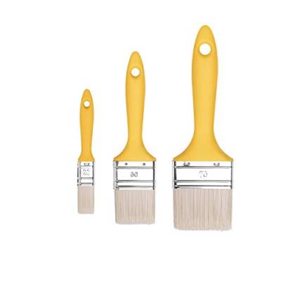 M7 Flachpinsel-Set 3-teilig, Breite 20mm, Breite 50mm, Breite 70mm, Malerpinsel Set mit Kunststoffgriff, Lackierpinsel 3PCS, Serie *37*, A0281-030100 von HARDY WORKING TOOLS