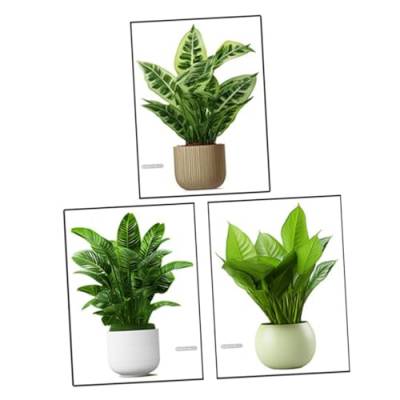 HEMOTON 1 Satz Wandtattoo Topfpflanze Selbstklebender Wandaufkleber Pflanzen Blätter Wandtattoo Wandgemälde Mit Topfpflanzen Tapete Grüne Pflanzentapete Anlage Monstera Pvc Bonsai von HEMOTON