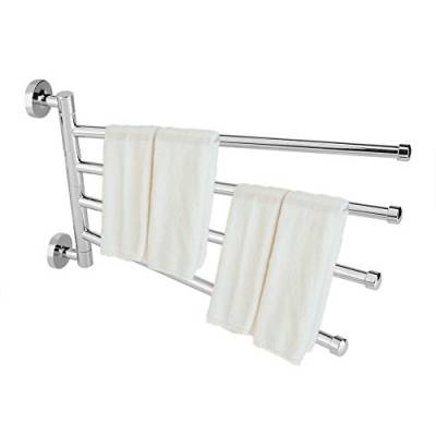 Badetuchhalter, ausschwenkbarer Handtuchhalter mit 4-armigem drehbarem Handtuchhalter für Badhandtuchhalter von HERCHR