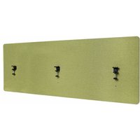 Akustik-Tischtrennwand HHG 943, Büro-Sichtschutz Schreibtisch Pinnwand, doppelwandig Stoff/Textil 60x160cm grün - green von HHG