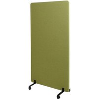 Akustik-Trennwand HHG 957, Büro-Sichtschutz Raumteiler Pinnwand, doppelwandig rollbar Stoff/Textil 147x80cm grün - green von HHG