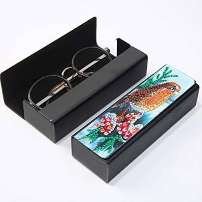 HIMS DIY Leder Diamant DIY Malerei Brille Aufbewahrungsbox Blume Tier Mosaik Kit von HIMS