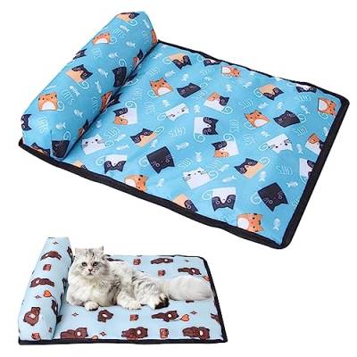 HMRigbly Kühlmatte Pad für Hunde Katzen Eisseide Matte Kühldecke Kissen für Zwinger/Sofa/Bett/Boden/Autositze Sommer Kühlende Haustiersitze von HMRigbly