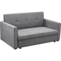 HOMCOM Schlafsofa 2-Sitzer mit Bettfunktion, Stauraum & Rückenkissen, Polycotton, Holz, Grau, 152x101x81cm  Aosom.de von HOMCOM