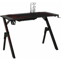 Gaming Tisch Computertisch mdf Metall Schwarz+Rot 110 x 59 x 75 cm 110 cm x 58 cm x 75 cm - Schwarz - Homcom von HOMCOM