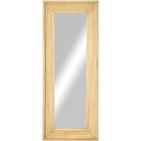 Wandspiegel 150 cm x 60 cm x 4,5 cm Ganzkörperspiegel Spiegelglas Tannenholz Natur - Naturholz - Homcom von HOMCOM