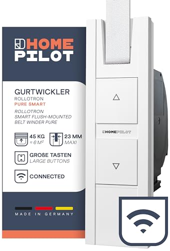 HOMEPILOT RolloTron pure smart, elektrischer Rolladen Gurtwickler | Smart-Home Rollladenantrieb mit Funk | Automatisierung, App, Siri, Amazon Alexa & Google Assistant via Gateway möglich von HOMEPILOT