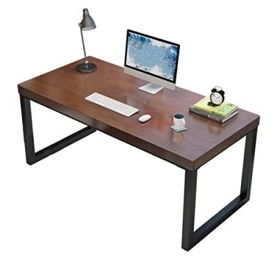 HSOYGE Computertisch, einfacher Massivholz-Büroarbeits-Computertisch, Desktop-Stärke 5 cm, Heimbüro-Laptop-Schreibtisch mit schmiedeeisernen Beinen, einfach zu montieren (einfarbig 180 x 80 x 75 cm) von HSOYGE