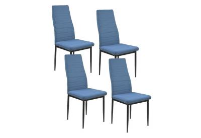 HTI-Living Esszimmerstuhl Stuhl Memphis Webstoff Blau (Set, 4 St), Esszimmerstuhl Metallgestell Vierfuß von HTI-Living