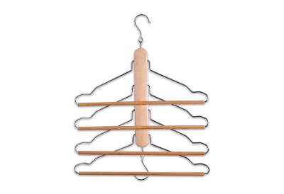 HTI-Living Kleiderbügel Mehrfach-Kleiderbügel Buche-Metall verchromt, (Stück, 1-tlg), Garderobenbügel von HTI-Living