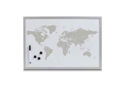HTI-Living Memoboard Magnettafel beschreibbar World, (Stück, 1-tlg., 1 Tafel, 3 Magnete, 1 Marker und Befestigungsmaterial), Memoboard Magnetboard Schreibtafel Schreibboard von HTI-Living
