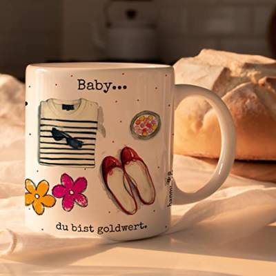 HappyMots Originelle Mug aus hochwertiger Keramik zum Verschenken | Frühstückstassen | Geeignet für Mikrowelle und Spülmaschine | Lustige Tassen | Geschenk für Freundinnen | Geschenk zum Frauentag von HappyMots