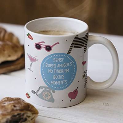 HappyMots Tasse Frauentag in Katalanisch Originale Tassen zum Verschenken aus Keramik | Frühstückstassen | Mikrowellen- und spülmaschinengeeignet | Geschenk Frauentag Cat von HappyMots