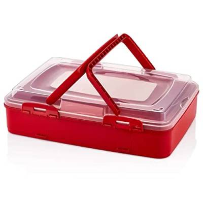 Herzberg HGL719-RED Behälter für die Transportbox von Branca. mit Deckel und Griffen, die abgenommen werden können, Aluminium von Herzberg