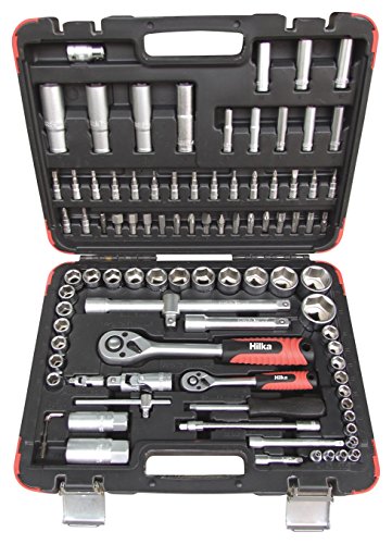 Hilka Tools 01110094 Steckschlüsselsatz, 1/4 Zoll / 1/2 Zoll, Schwarz/Silber von Hilka