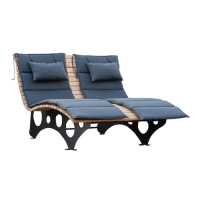 Home Deluxe - Wellenholzliege Taiga inkl. 2X Auflage- Waldsofa Schwungliege Relaxliege von Home Deluxe