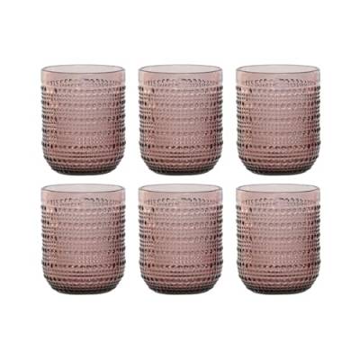 Home ESPRIT Set aus rosafarbenen Gläsern, 240 ml, 6 Stück von Home ESPRIT