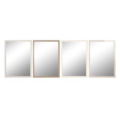 Home ESPRIT Wandspiegel Weiß Braun Beige Grau Creme Glas Polystyrol 66 x 2 x 92 cm (4 Stück) von Home ESPRIT