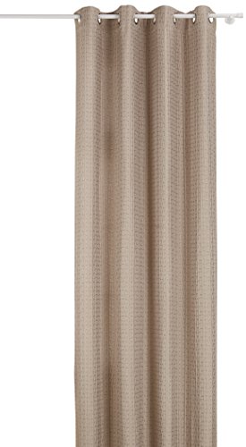 Home Maison 09374-8-AL Jacquardstore, Gardine, Vorhang mit Ösen, Beige, 135 x 260 cm, silberfarben von Homemaison