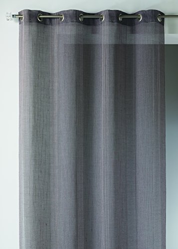 Home Maison HM6927298 Vorhang mit Längsstreifen, Polyester, Grau, 140 x 260 cm von Homemaison