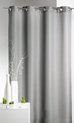 HomeMaison Vorhang aus Bachette, einfarbig, Polyester, grau, 140 x 250 cm von HomeMaison