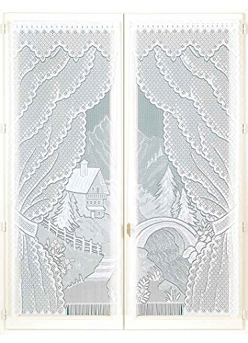 HomeMaison Fenstergardinen, Clemmans aus Spitze, Polyester, Weiß, 220 x 60 cm von HomeMaison