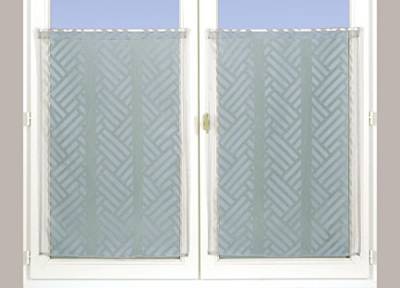 Homemaison Fenstergardinen, Organza beflockt, Polyester, Grau, 160 x 60 cm von Homemaison