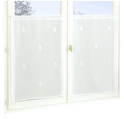 Homemaison Fenstergardinen, aus Etamin Tropfen, Polyester, Weiß, 160 x 60 cm von Homemaison