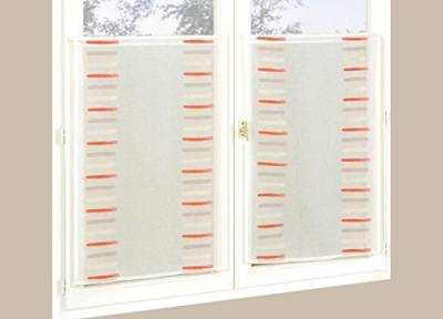 HomeMaison Fenstergardinen von kleinen aus Etamin, Polyester, Terracotta, 120 x 60 cm von HomeMaison
